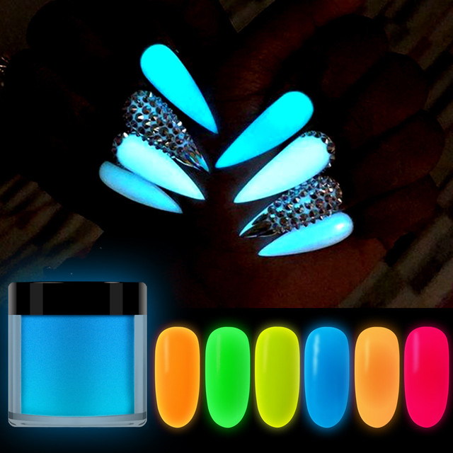 10ML Glow In The Dark Acrylic Powder For Nail Art Polymer Tips